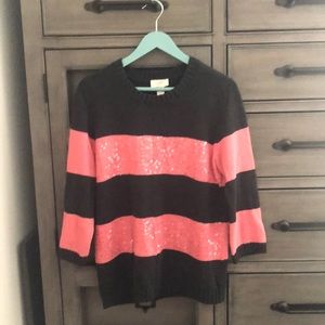 Pink and black sweater XL Loft